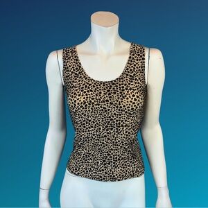 90s Y2K LEOPARD GLITTER Animal Print Tank Top / S